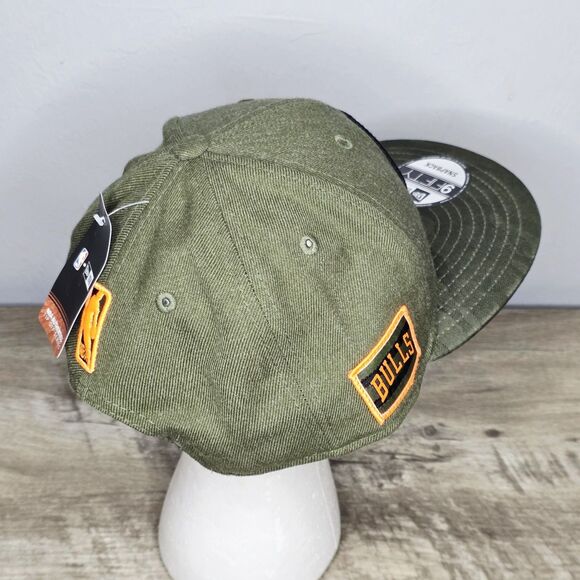 NEW Hunter Style CHICAGO BULLS Green Camo Orange Highlights Snapback Hat NewEra - Picture 4 of 13
